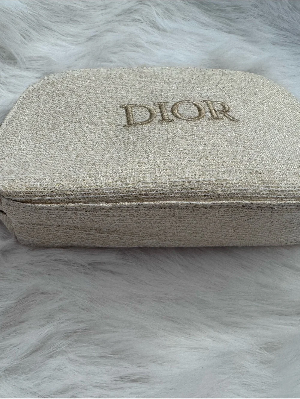 Dior Sparkling Cream Cosmetic Pouch with Embroidered Logo